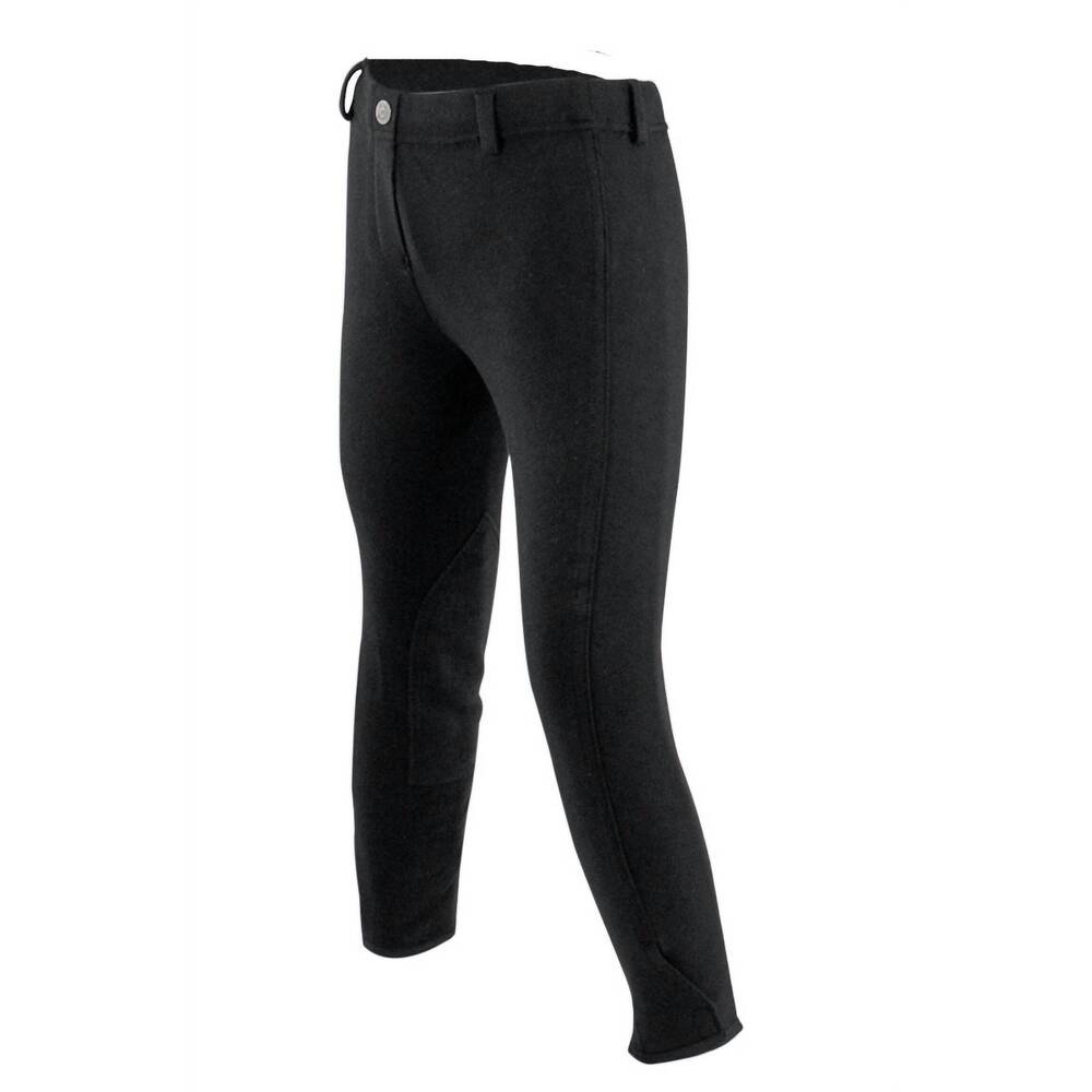 NEW EQUISTAR kids pull-on knee patch breech pants in black
